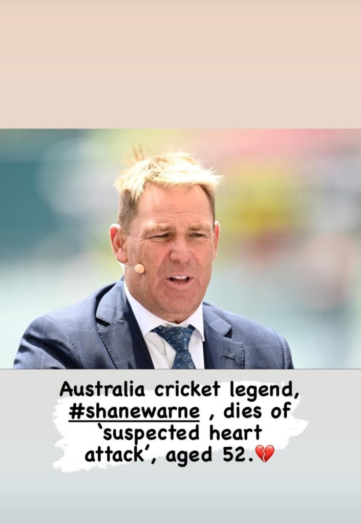 Pakistani Celebrities Extend Condolences On Shane Warne's Untimely Death