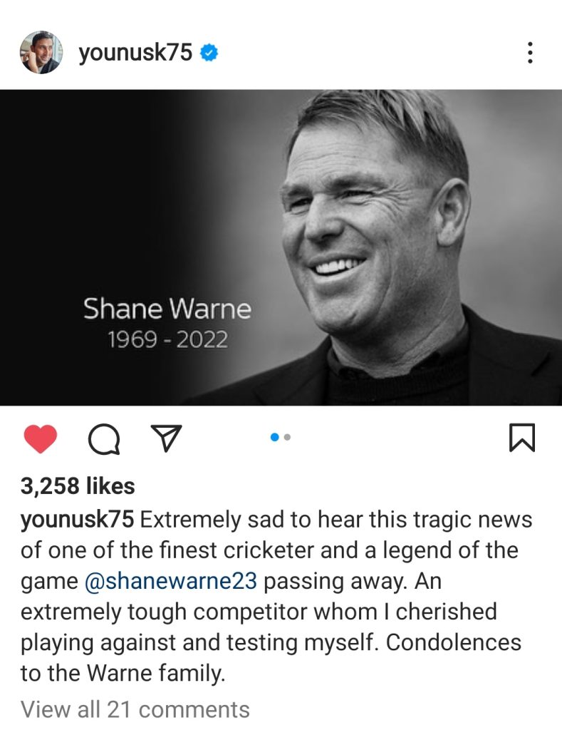 Pakistani Celebrities Extend Condolences On Shane Warne's Untimely Death