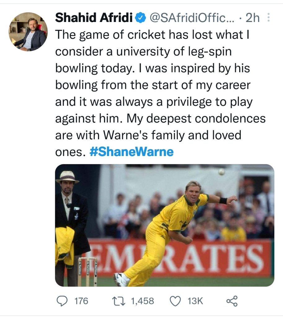 Pakistani Celebrities Extend Condolences On Shane Warne's Untimely Death