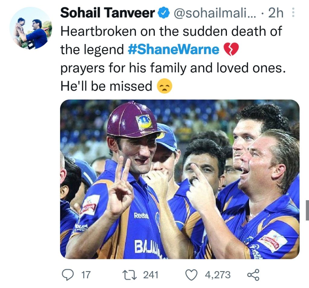 Pakistani Celebrities Extend Condolences On Shane Warne's Untimely Death