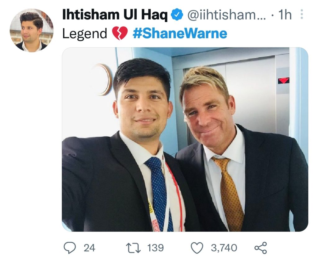 Pakistani Celebrities Extend Condolences On Shane Warne's Untimely Death