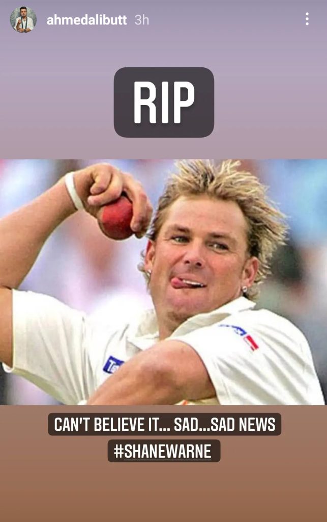 Pakistani Celebrities Extend Condolences On Shane Warne's Untimely Death