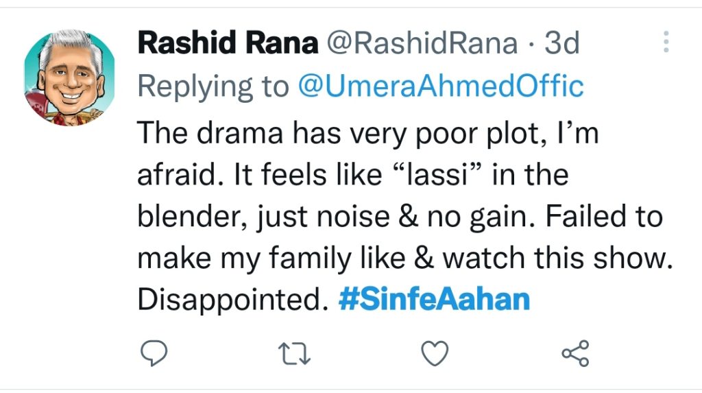 Public is Not Happy with Sinf e Aahan’s Script