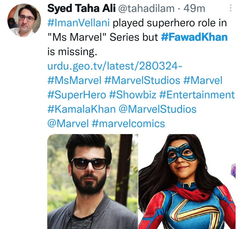 Public Debate on Fawad Khan's Absence From Ms Marvel Trailer