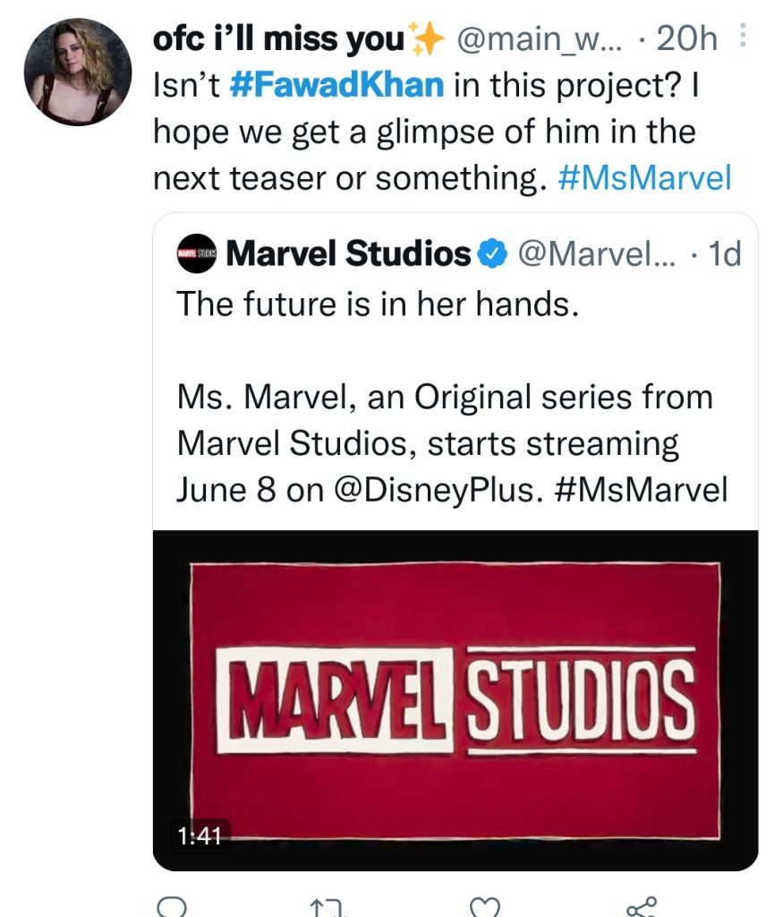 Public Debate on Fawad Khan's Absence From Ms Marvel Trailer