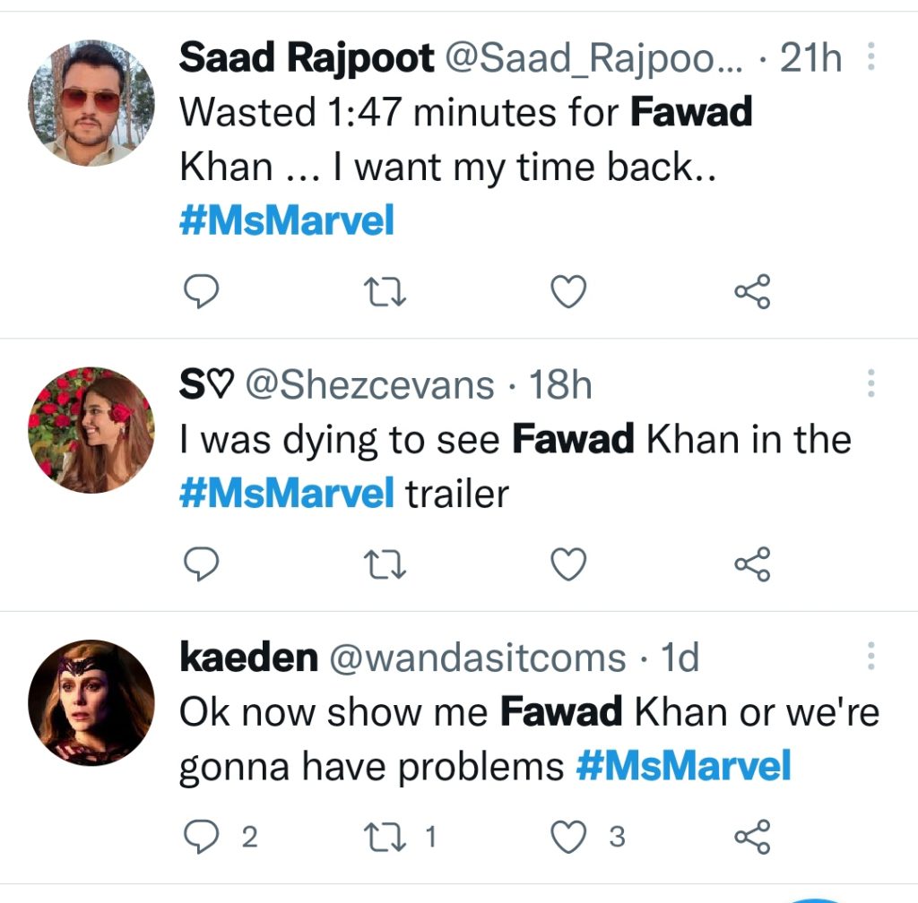 Public Debate on Fawad Khan's Absence From Ms Marvel Trailer