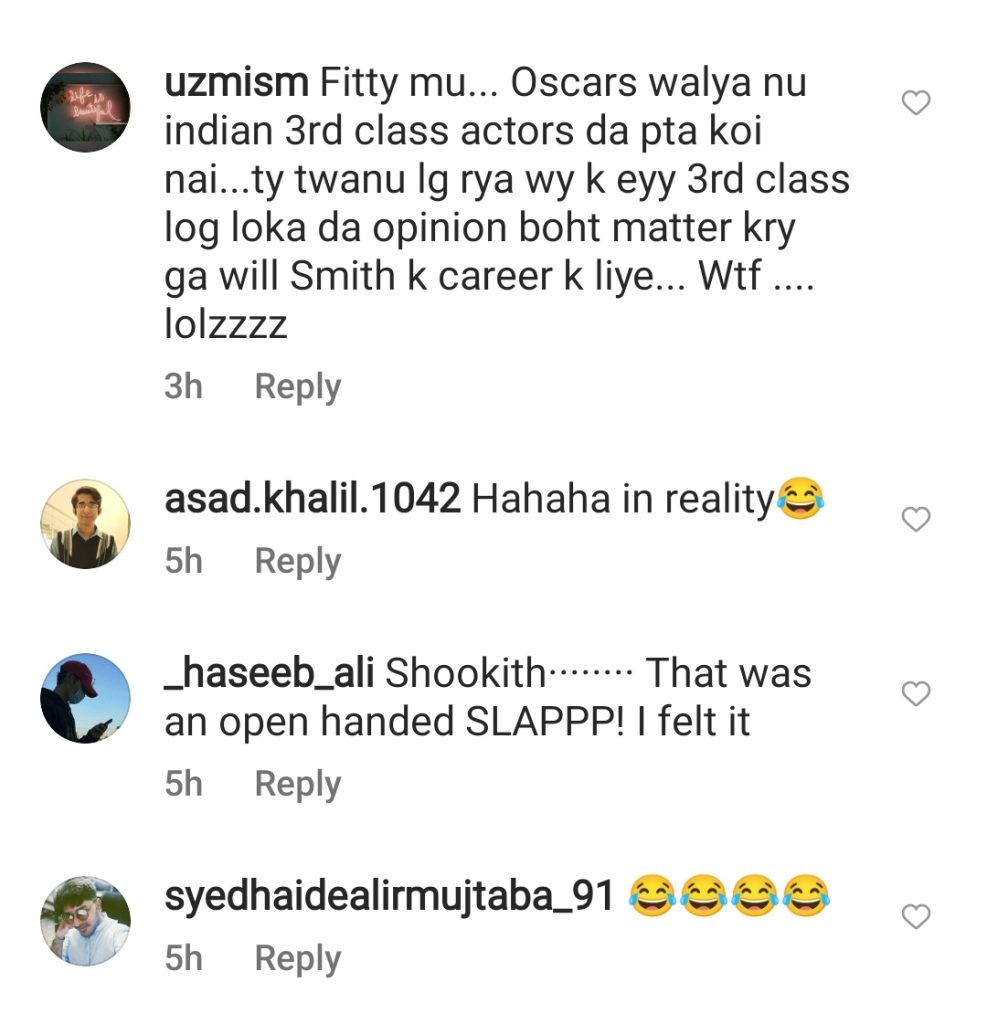 Pakistani Celebrities on Will Smith Slapping Chris Rock Live In Oscars