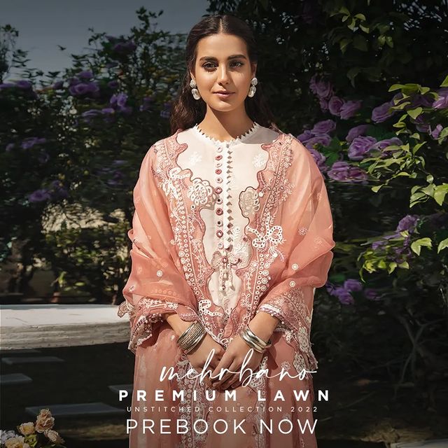 Cross Stitch Lawn Collection'22 Featuring Iqra Aziz