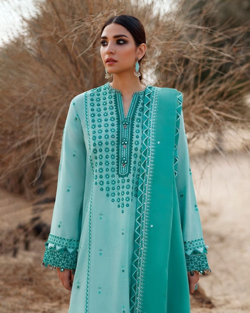 Zaha Lawn Collection’22 Featuring Ramsha Khan