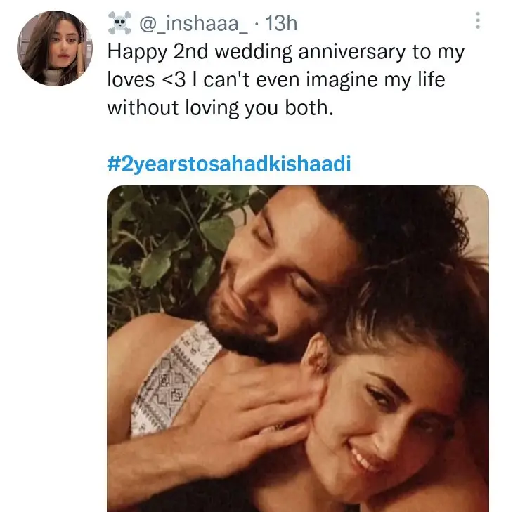 Ahad And Sajal Remain Silent While Fans Celebrate Their Second Wedding Anniversary