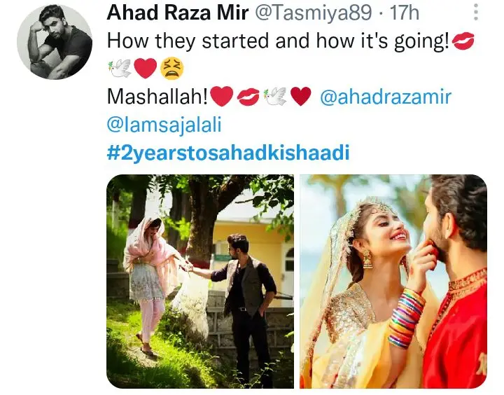 Ahad And Sajal Remain Silent While Fans Celebrate Their Second Wedding Anniversary