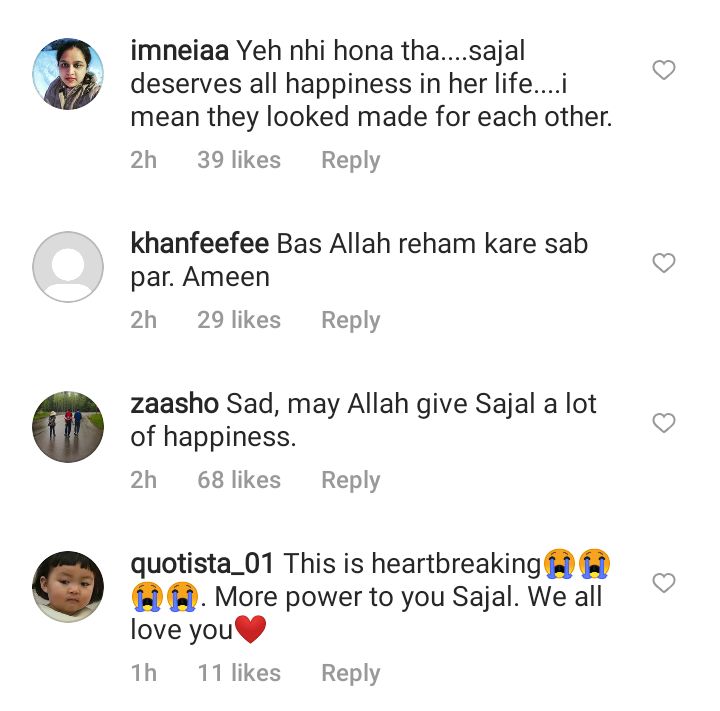 Sajal Aly Confirms Separation With Ahad Raza Mir