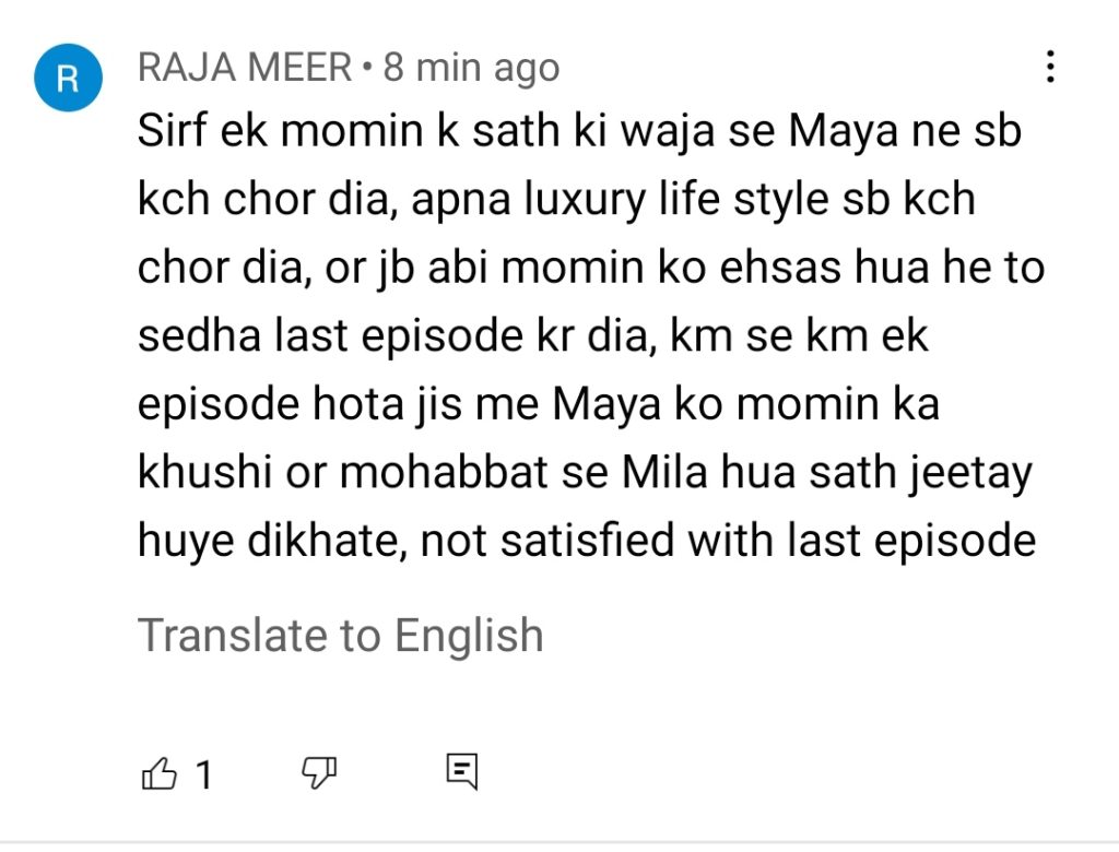 Drama Serial Dil E Momin Last Episode Public Reaction