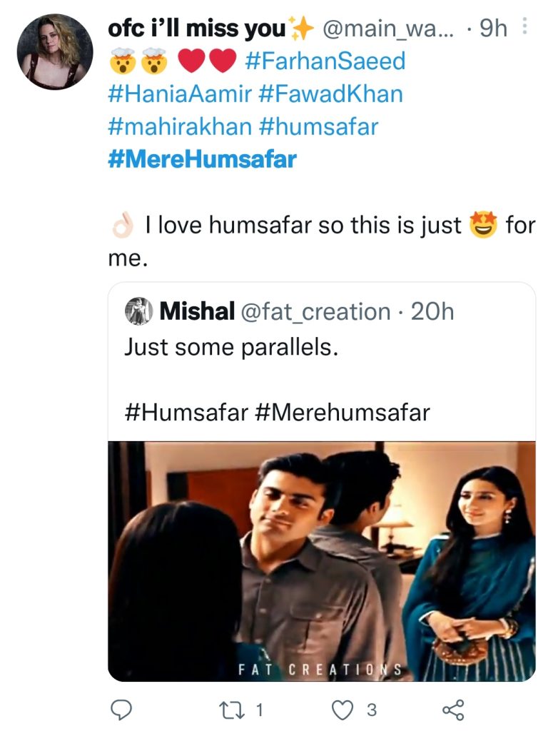 Mere Humsafar Copies Viral Humsafar Scene - Tweets