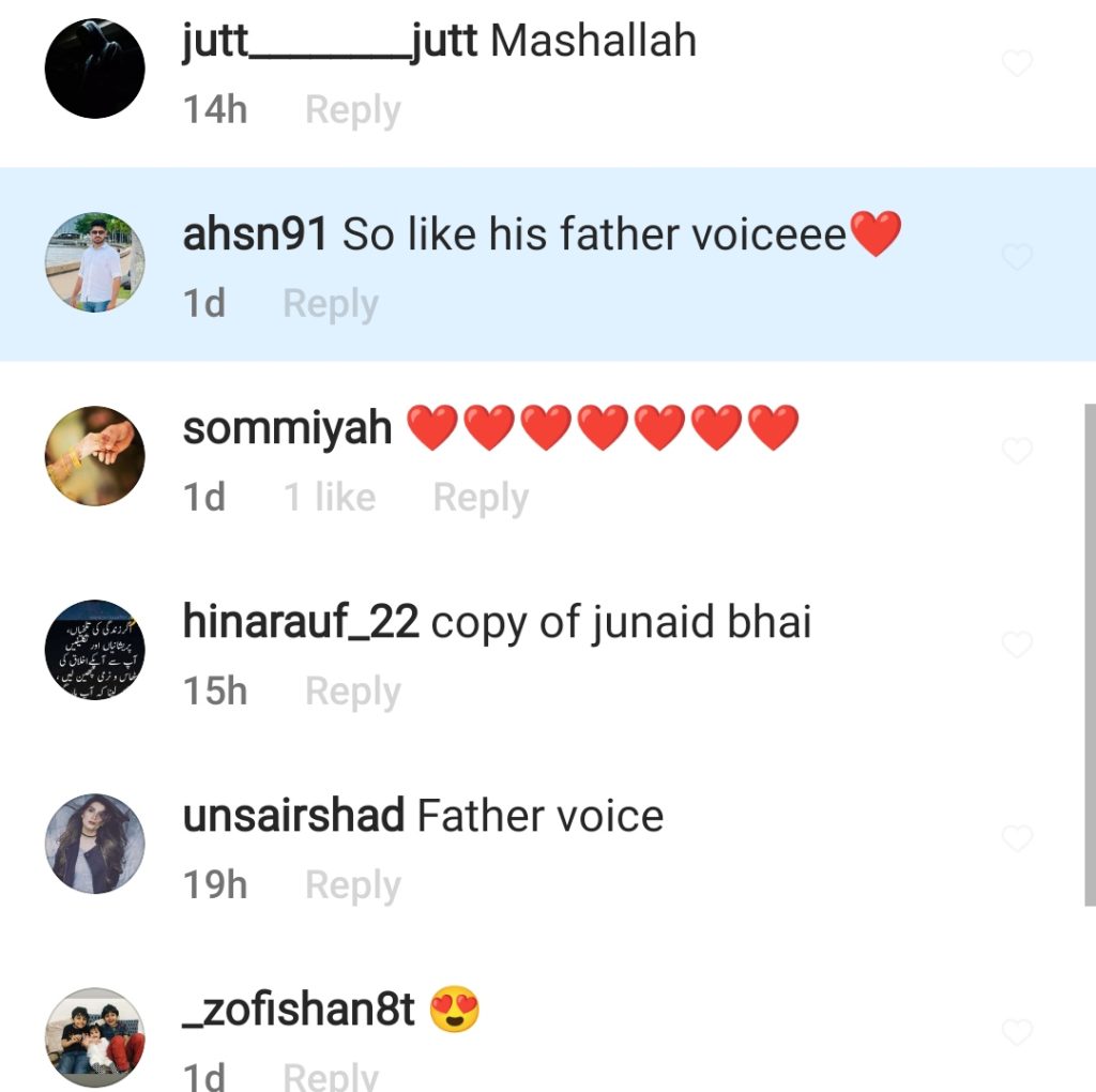 Junaid Jamshed's Son Recites Father's Popular Naat