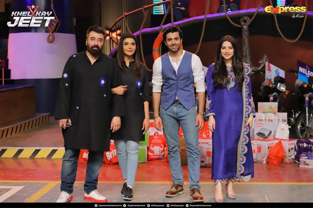 Neelam Muneer, Nida Yasir And Yasir Nawaz's Pictures From "Khel Kay Jeet"