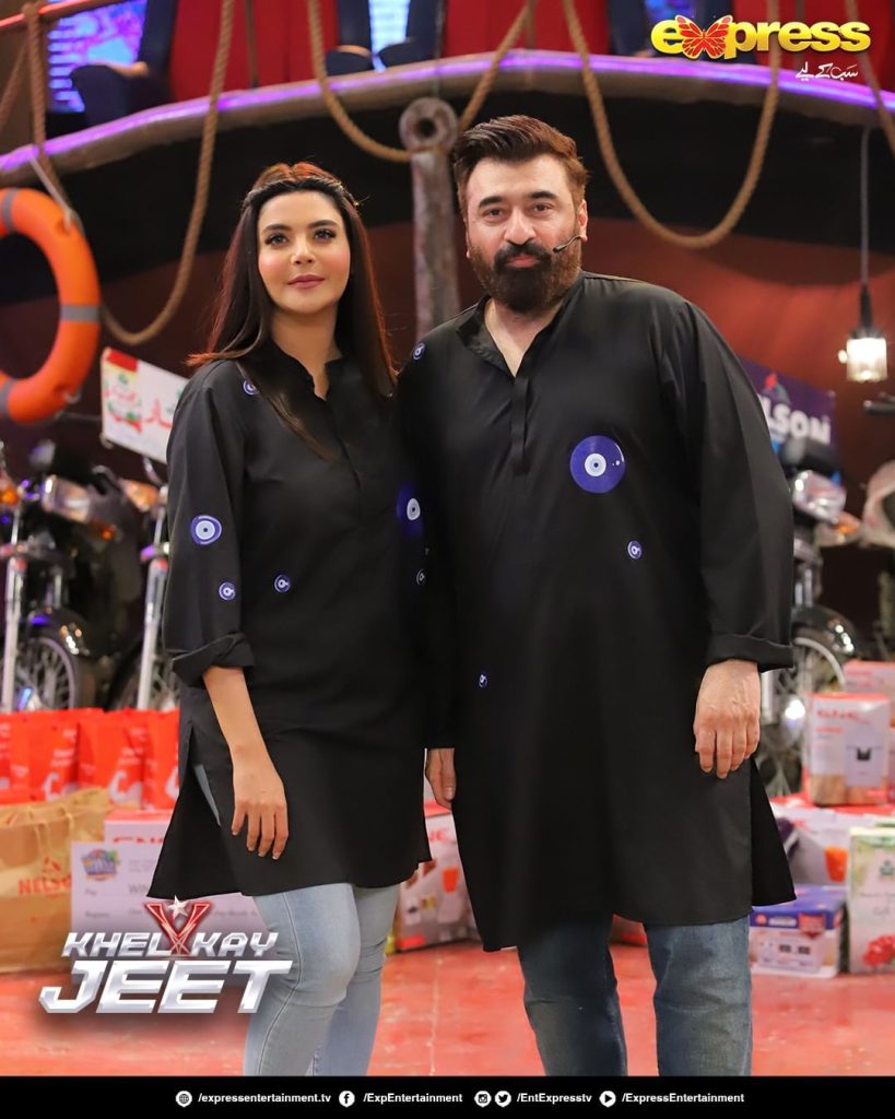 Neelam Muneer, Nida Yasir And Yasir Nawaz's Pictures From "Khel Kay Jeet"