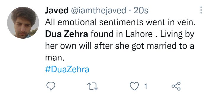 Netizens React After Dua Zehra Found In Lahore