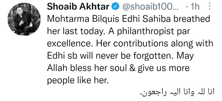 Bilquis Edhi Passed Away At The Age Of 74