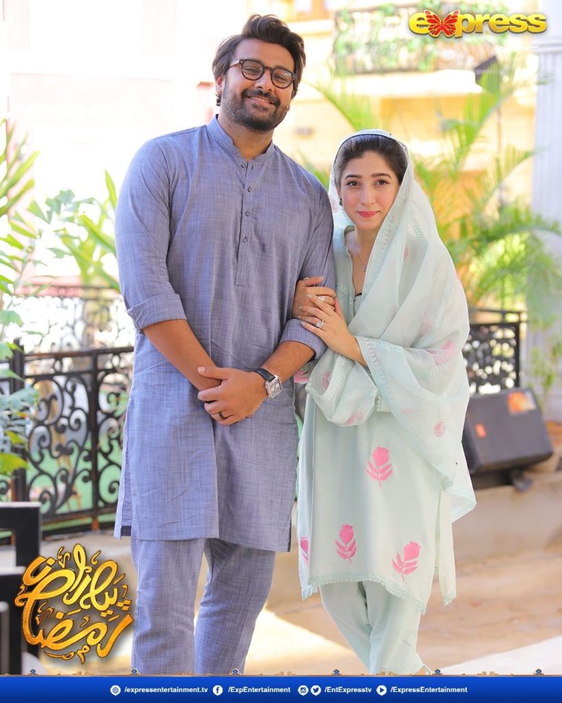 Mariyam Nafees Pictures with Husband from Express TV Ramadan Transmission