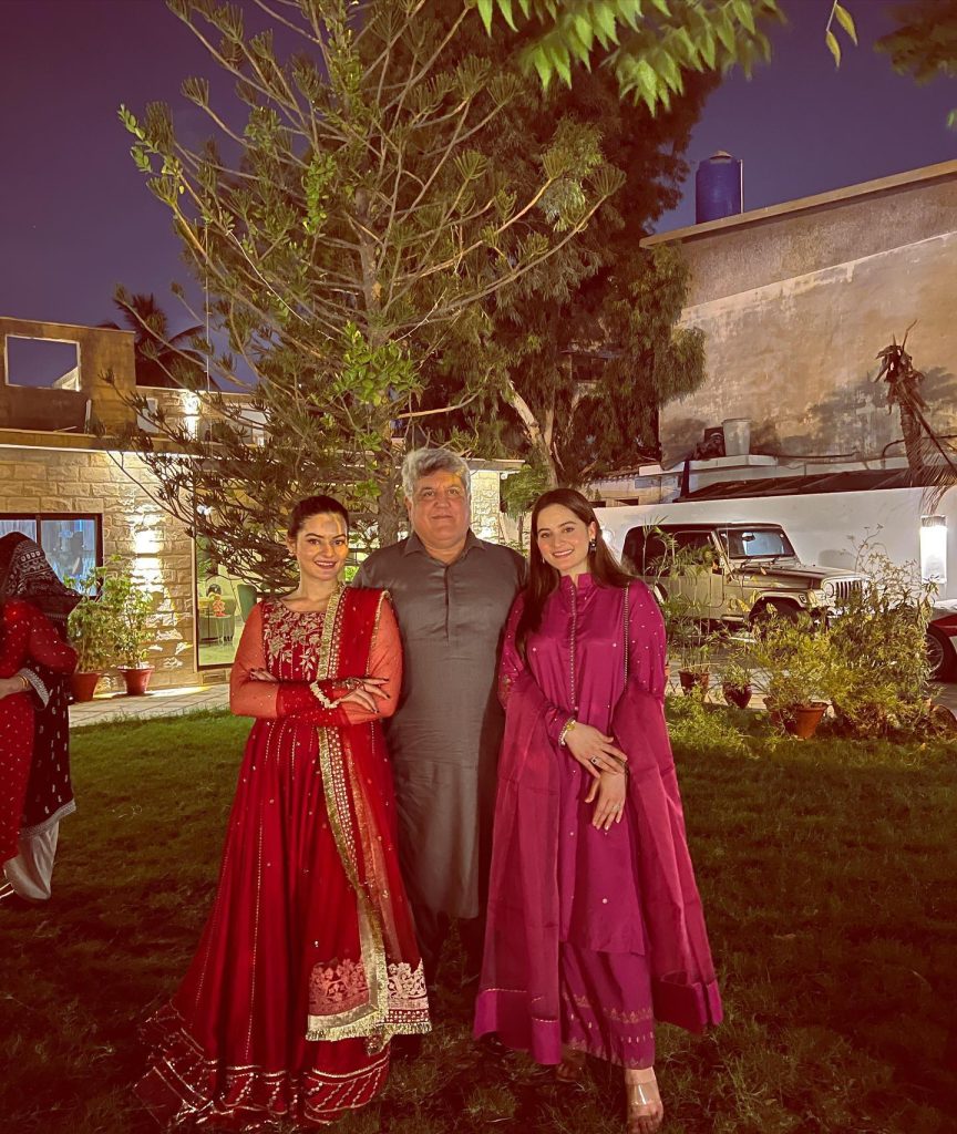 Aiman Khan & Minal Khan Eid Dinner With Family