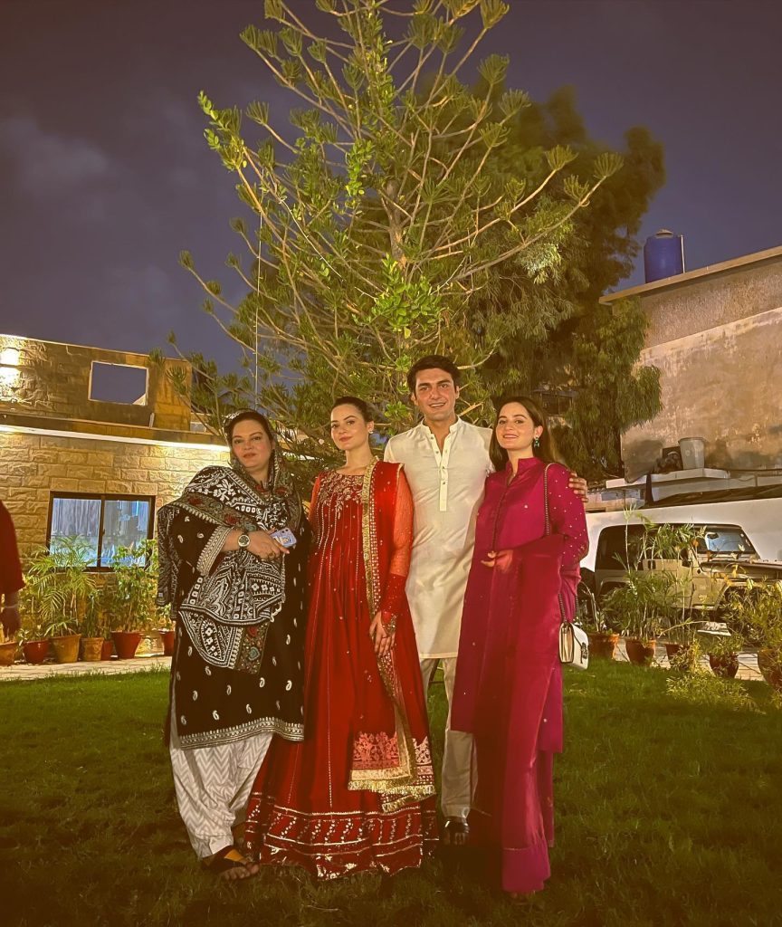 Aiman Khan & Minal Khan Eid Dinner With Family