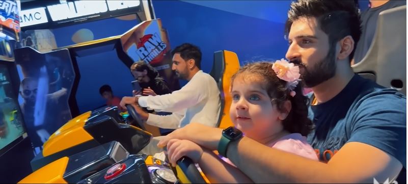 Aiman And Minal Enjoying Games At Sindbad Clifton With Family