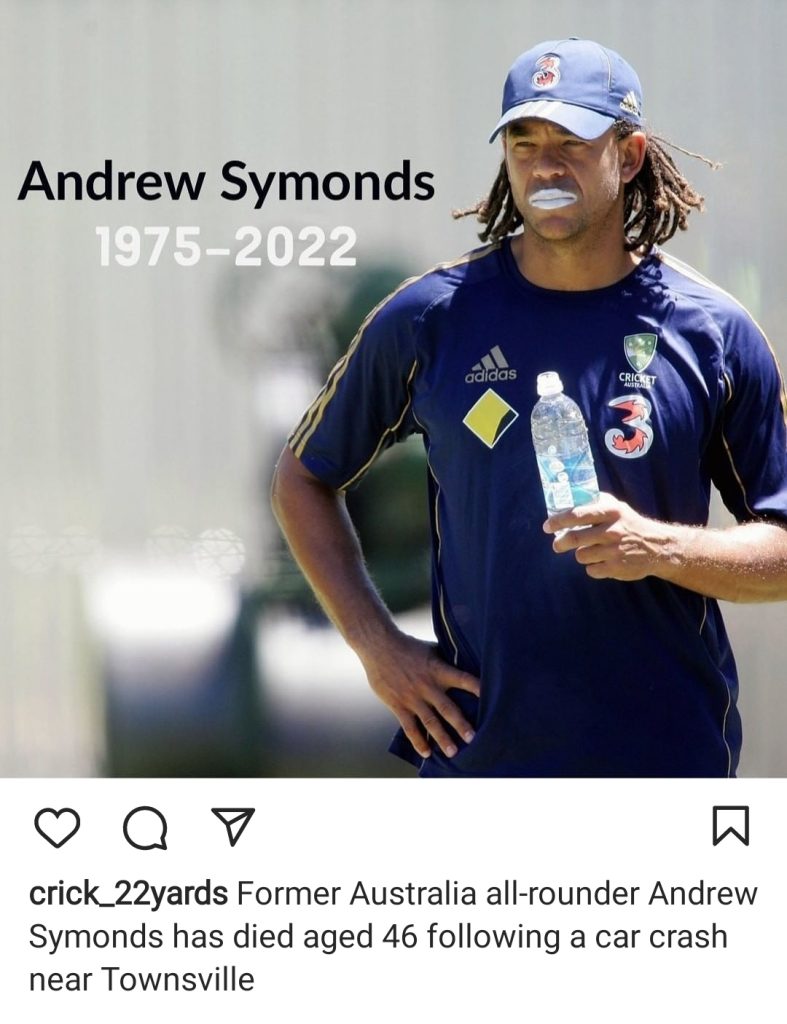 Pakistani Cricketers React To Tragic Death Of Andrew Symonds