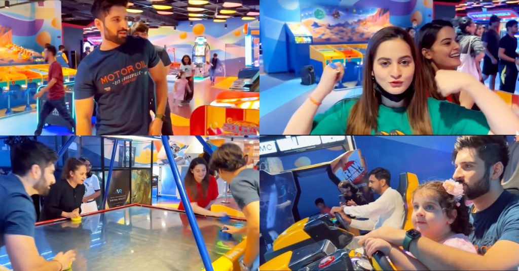 Aiman And Minal Enjoying Games At Sindbad Clifton With Family