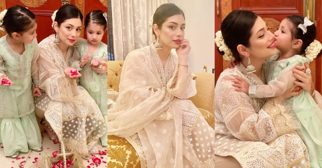 Actress Sidra Batool's Beautiful Family Eid Portraits