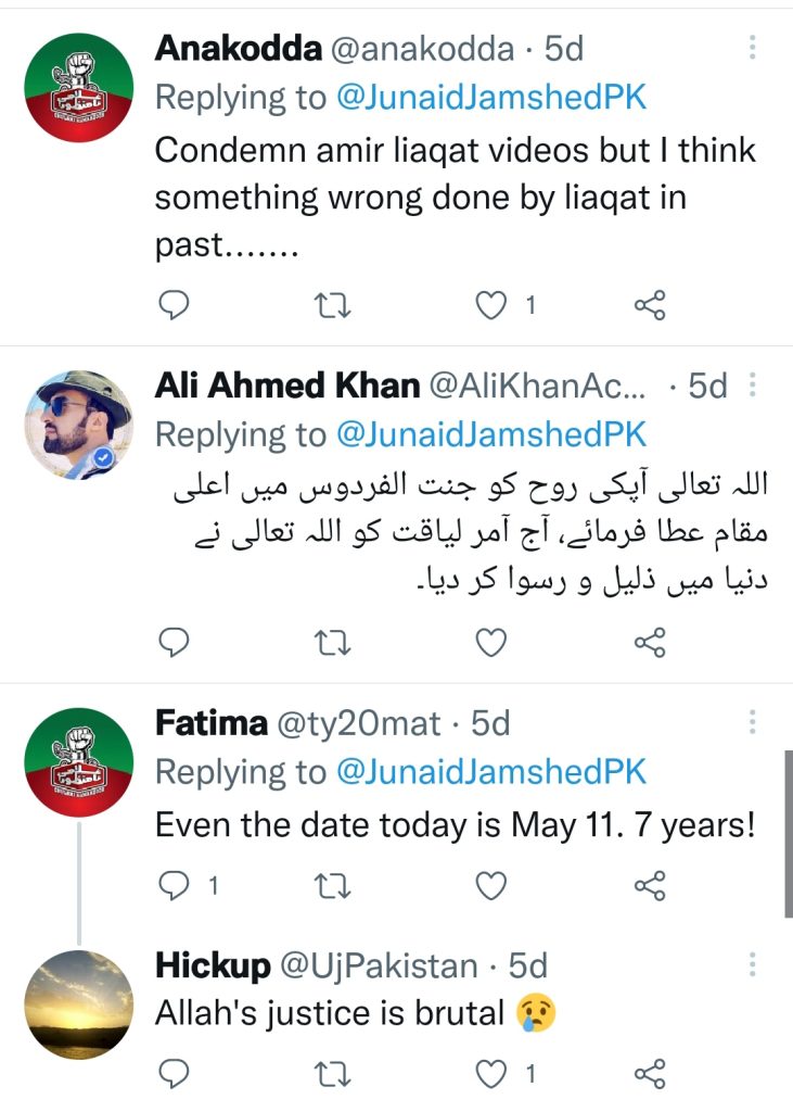 Public Is Certain Aamir Liaquat Paid For What He Did To Junaid Jamshed