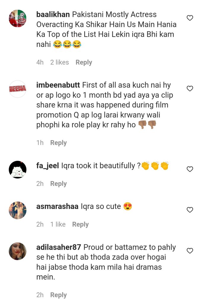 Hania Aamir Gets Criticized For Ignoring Iqra Aziz