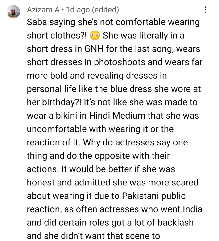 Fans Don't Believe Saba Qamar's Statement About Bold Scenes