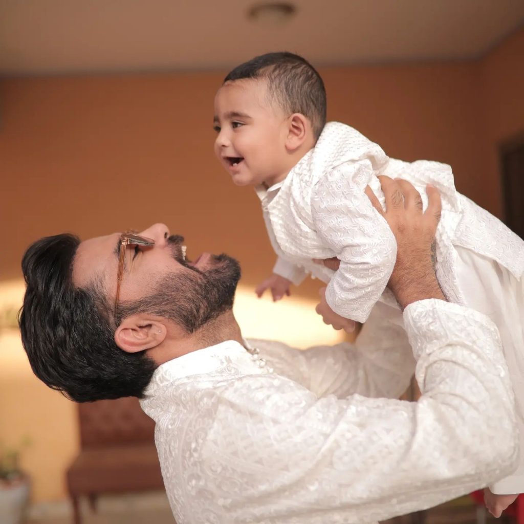 Iqra Aziz And Yasir Hussain's Adorable Family Eid Portraits