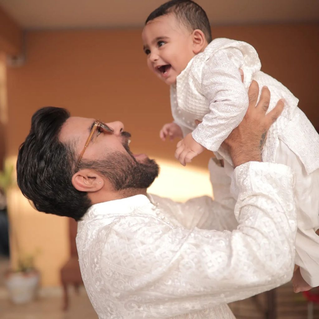 Iqra Aziz And Yasir Hussain's Adorable Family Eid Portraits