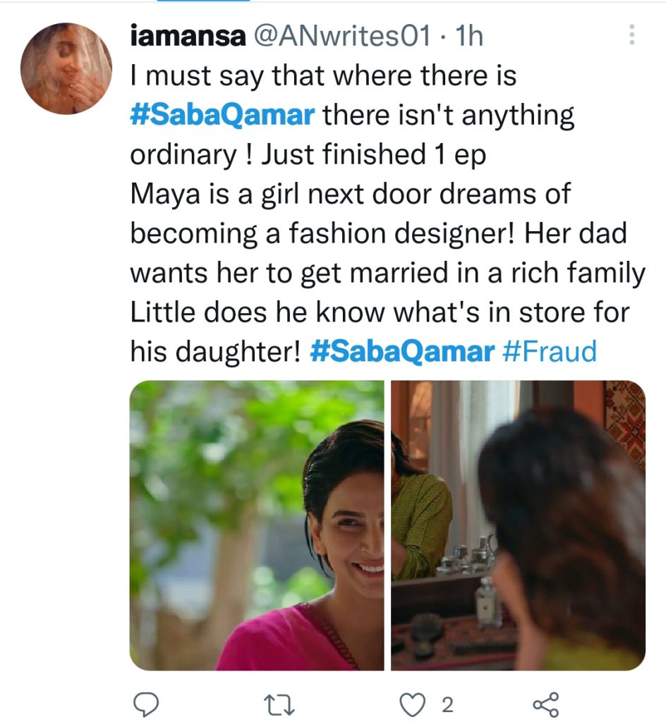 Saba Qamar's Drama Serial Fraud First Episode Public Reaction