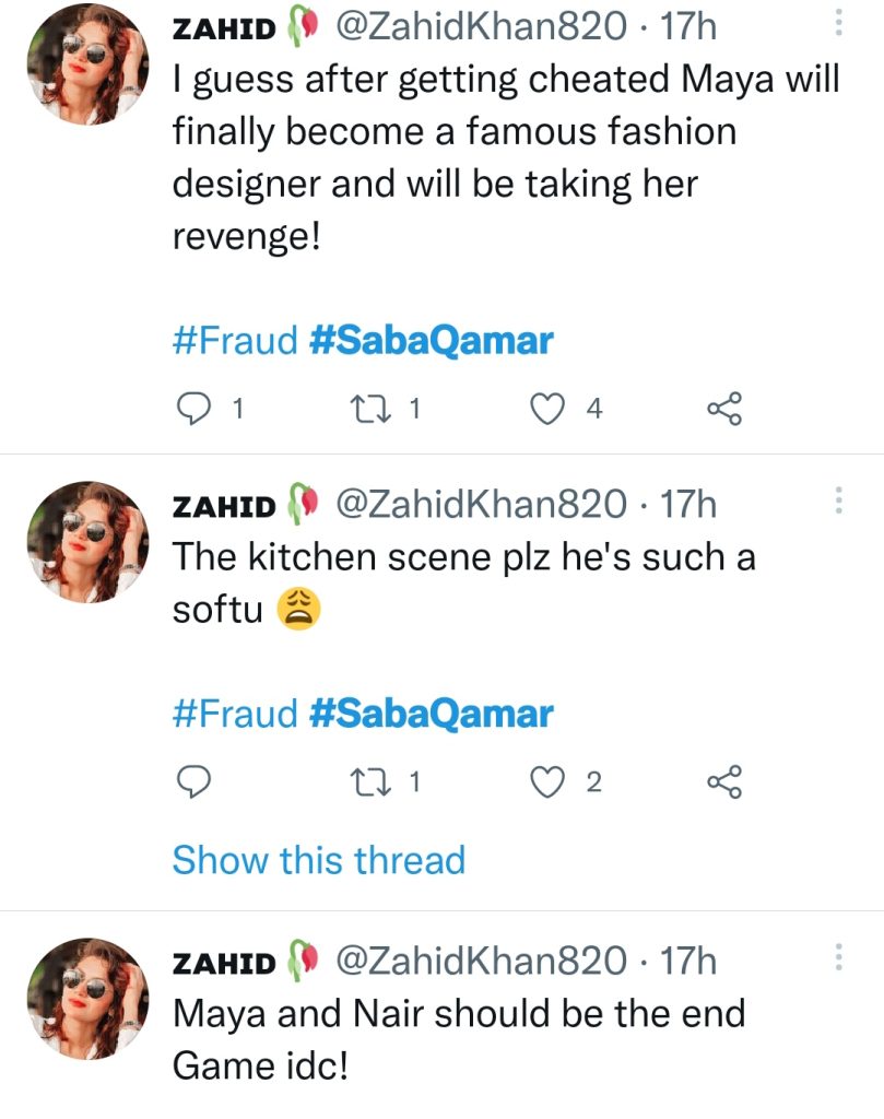 Saba Qamar's Drama Serial Fraud First Episode Public Reaction