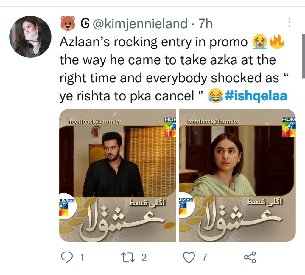 Fans love Yumna Zaidi and Azaan Sami Khan's love track in Ishq E La