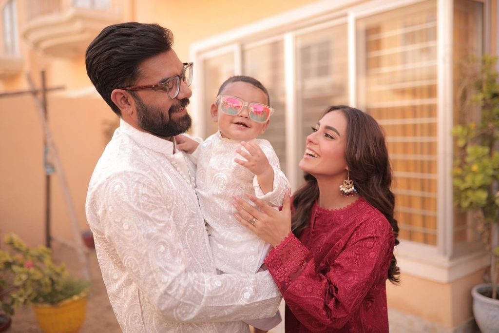 Iqra Aziz And Yasir Hussain Turn Heads With Baby Kabir Hussain On Eid Day 2