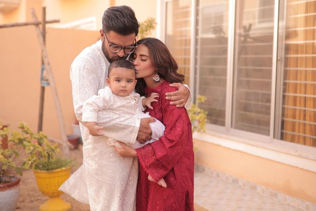 Iqra Aziz And Yasir Hussain Turn Heads With Baby Kabir Hussain On Eid Day 2