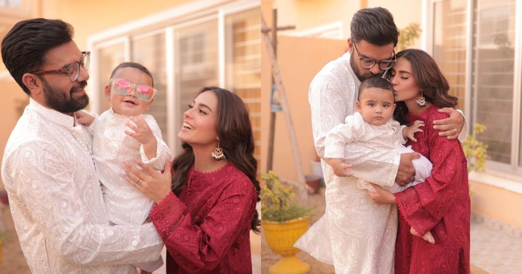 Iqra Aziz And Yasir Hussain Turn Heads With Baby Kabir Hussain On Eid Day 2