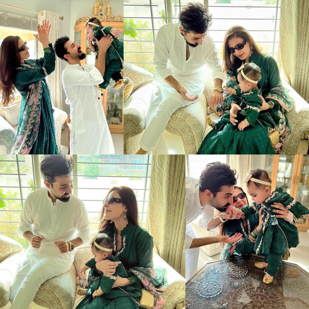 Sadia Ghaffar Twins With Daughter Raya This Eid