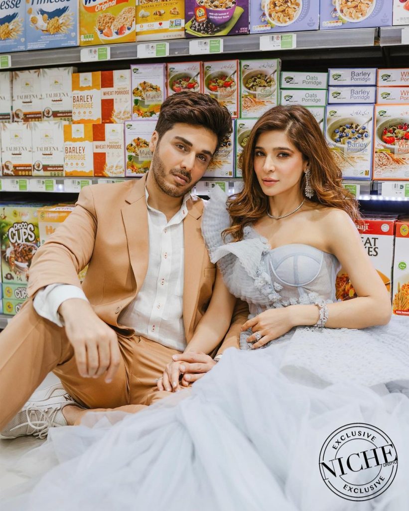 Ayesha Omar And Ahsan Khan Trolled For Their Shoot At Grocery Store