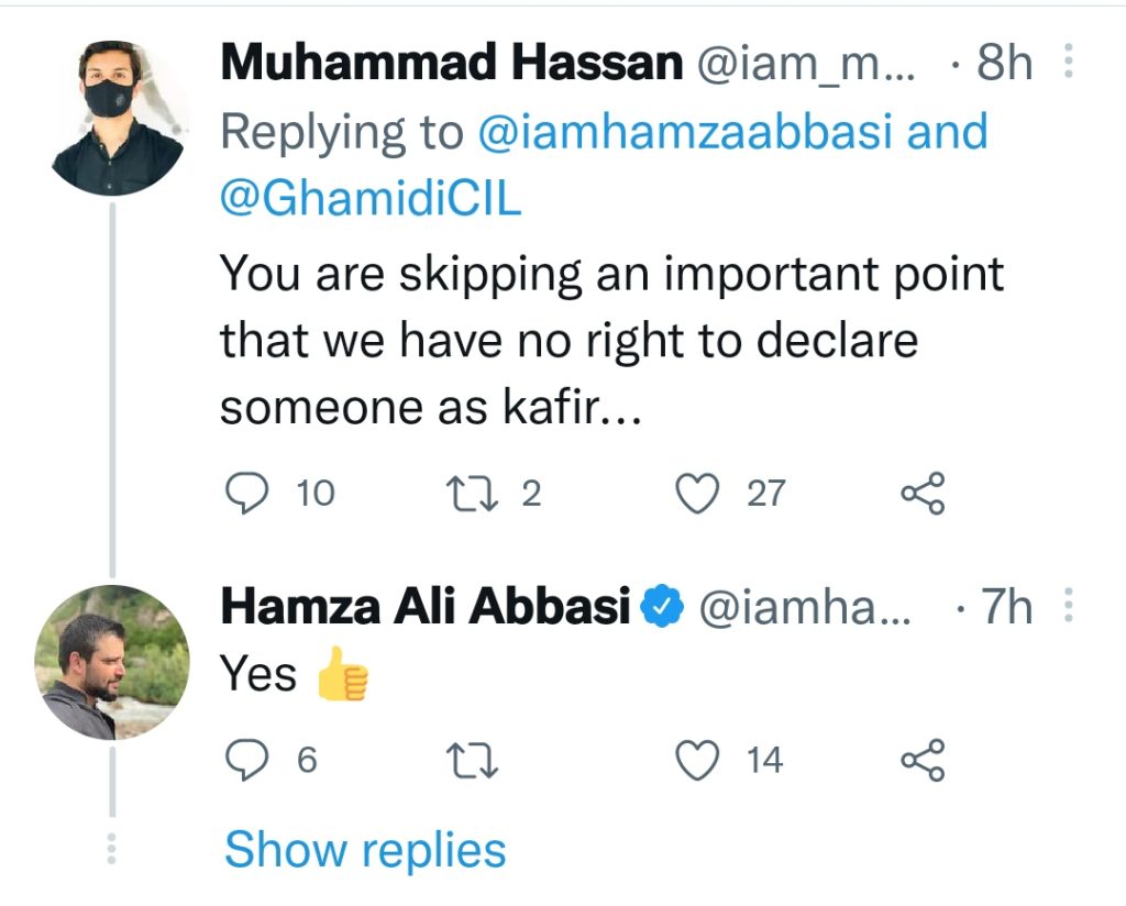 Hamza Ali Abbasi Gets Criticized After Recent Statements