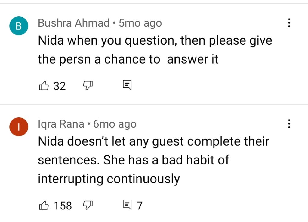 People are Tired Of Nida Yasir Interrupting Her Guests