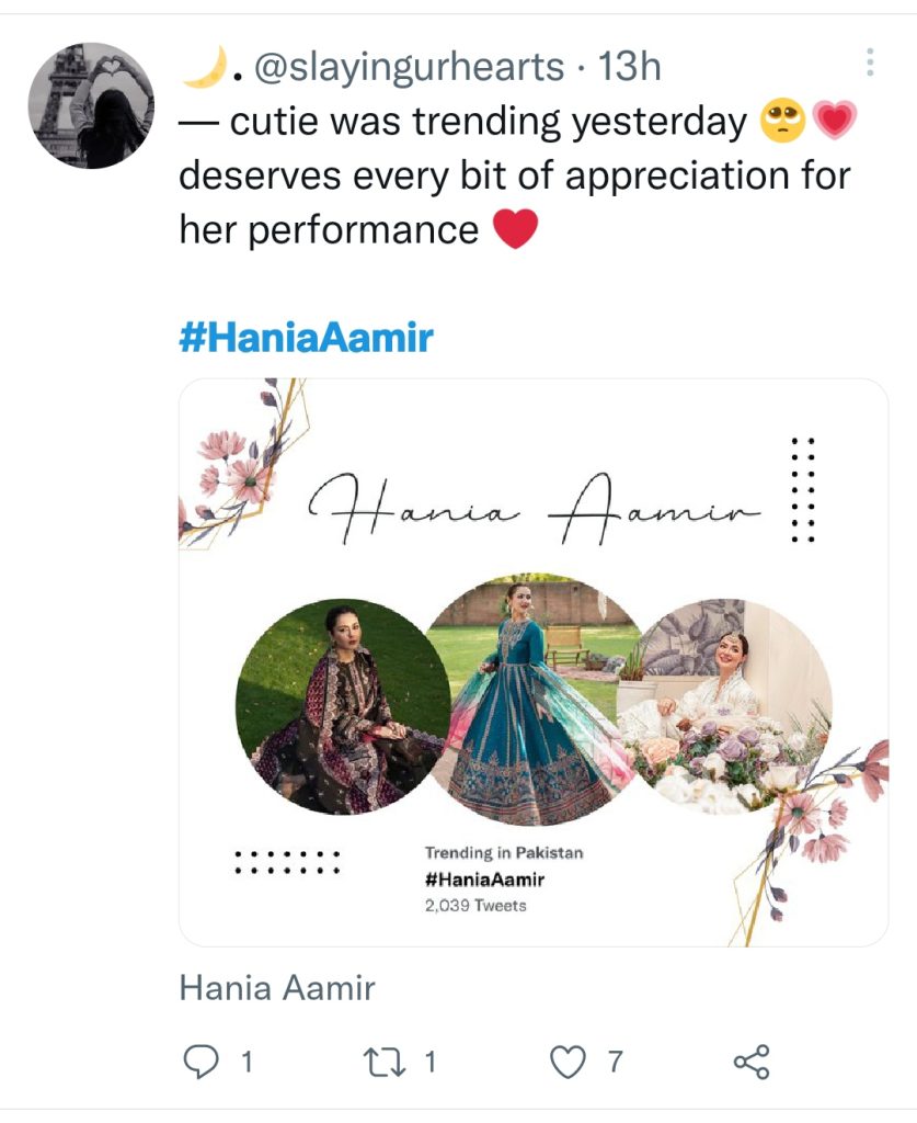 Twitter Users Praise Hania Aamir's Acting In Mere Humsafar