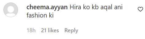 Netizen’s Hilarious Take On Hira Mani’s Fashion Sense