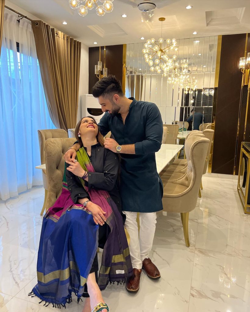 Aiman Khan and Muneeb Butt With Their Daughter - Eid 2022 Pictures