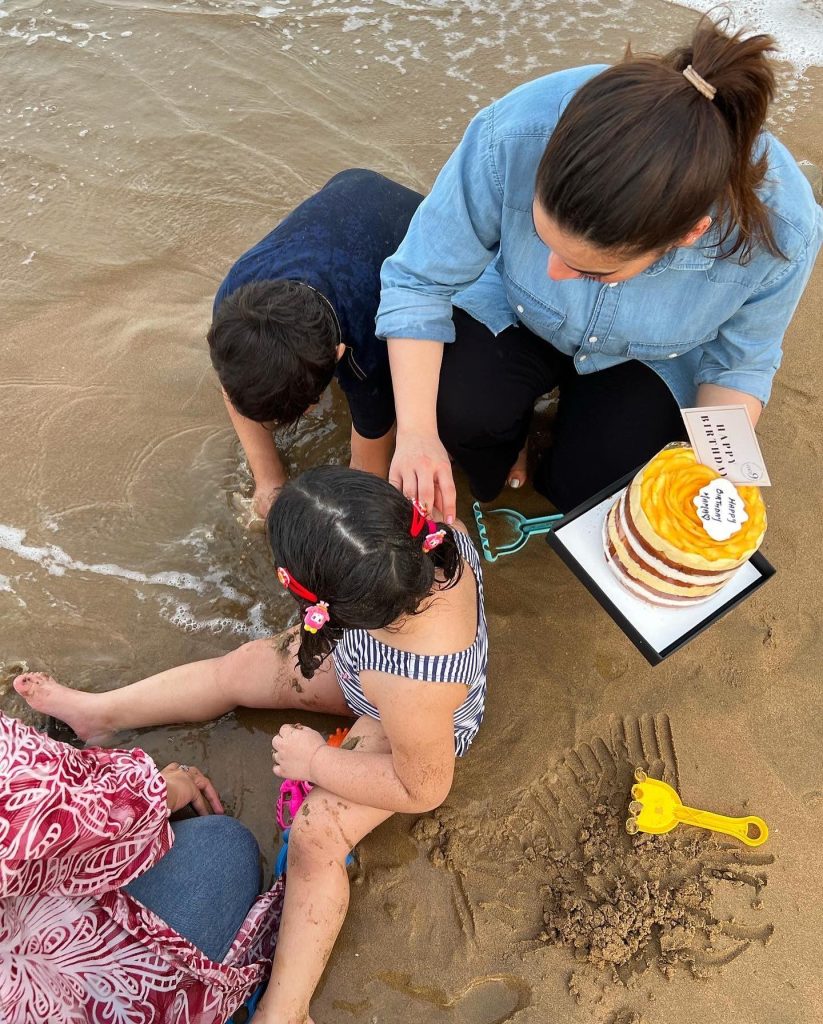 Aiman And Minal Celebrating Mother's Birthday at Beach