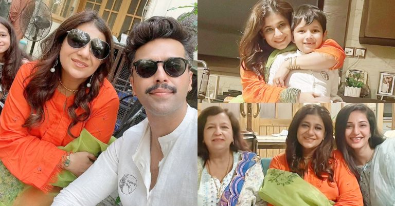 Fahad Mustafa And Family Celebrating Eid